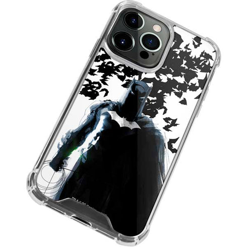 DC Comics Batman Holding batarang Art iPhone 15 Pro Clear Case